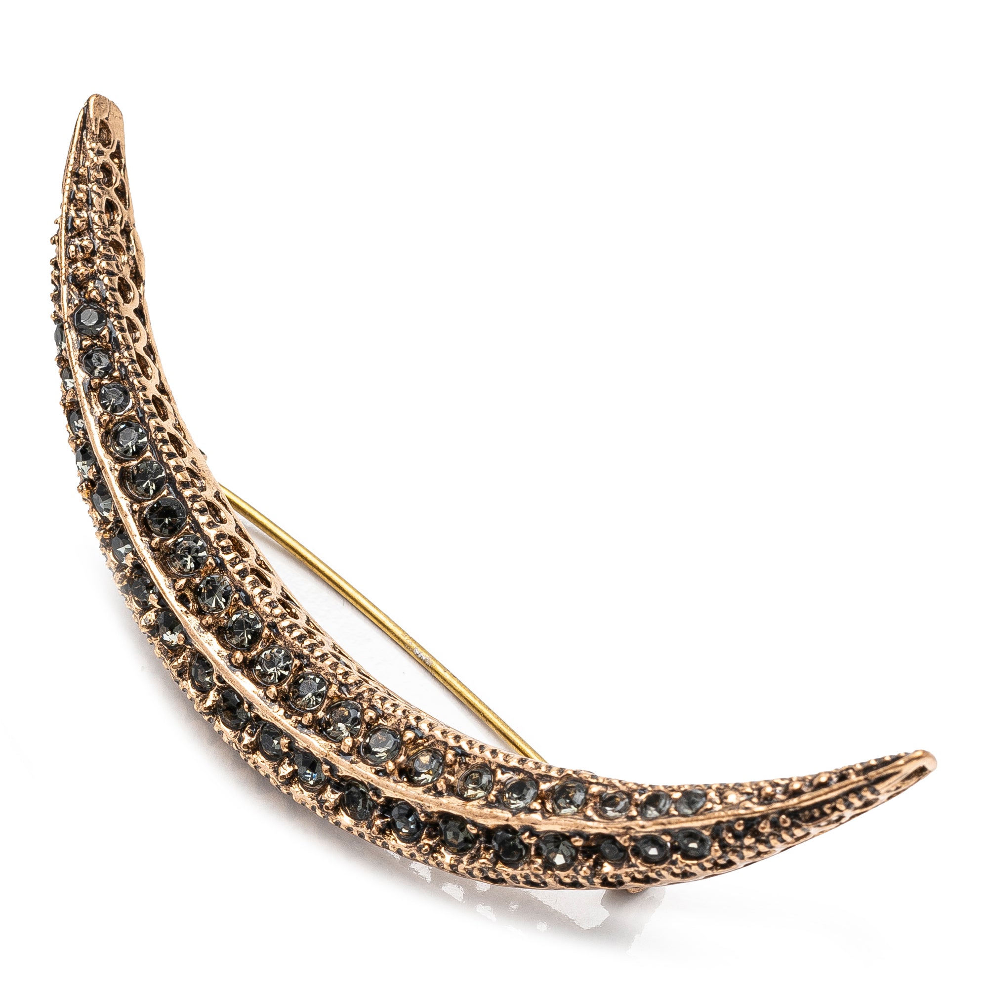 DIAMOND CRESCENT BROOCH MEDIUM