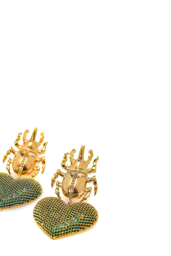 EMERALD SCARAB BEETLE EARRINGS