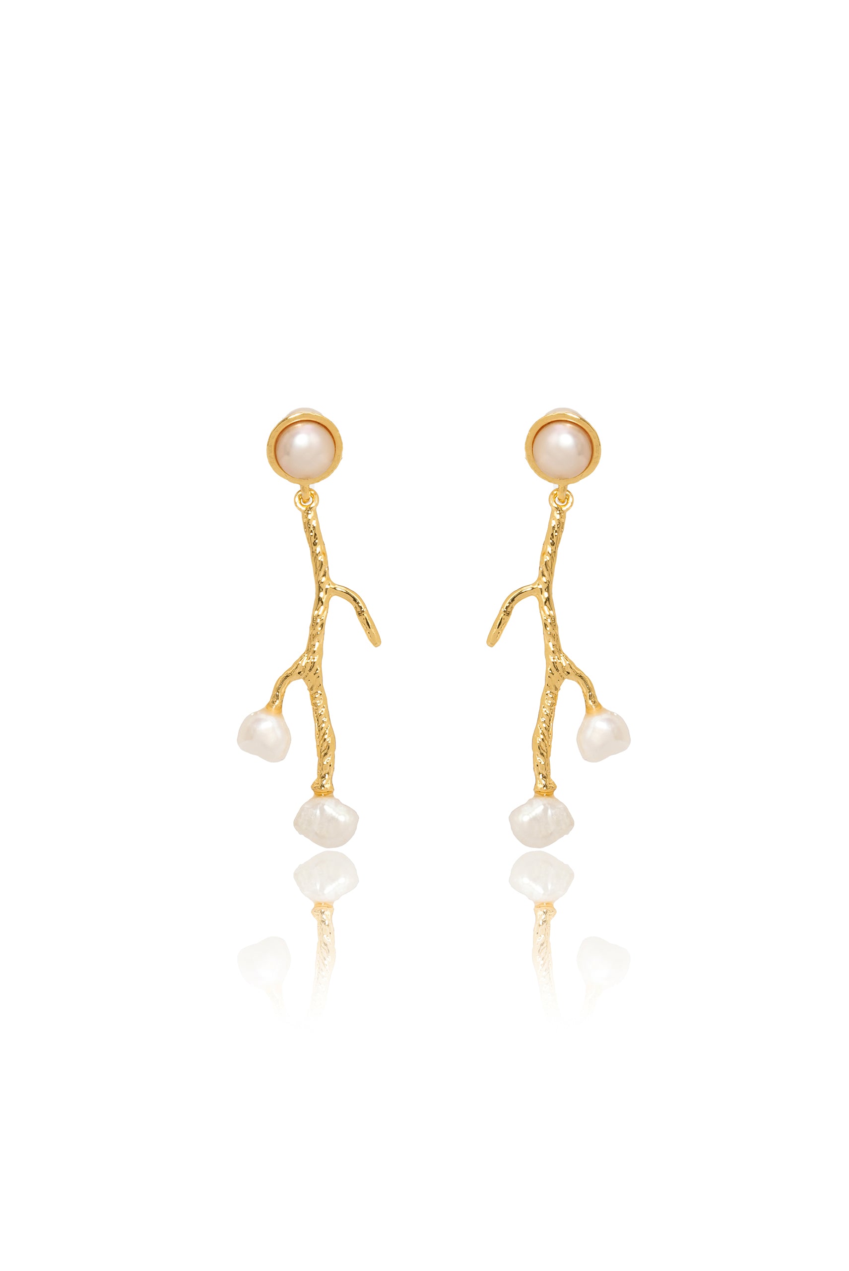 PEARL TWIG EARRINGS