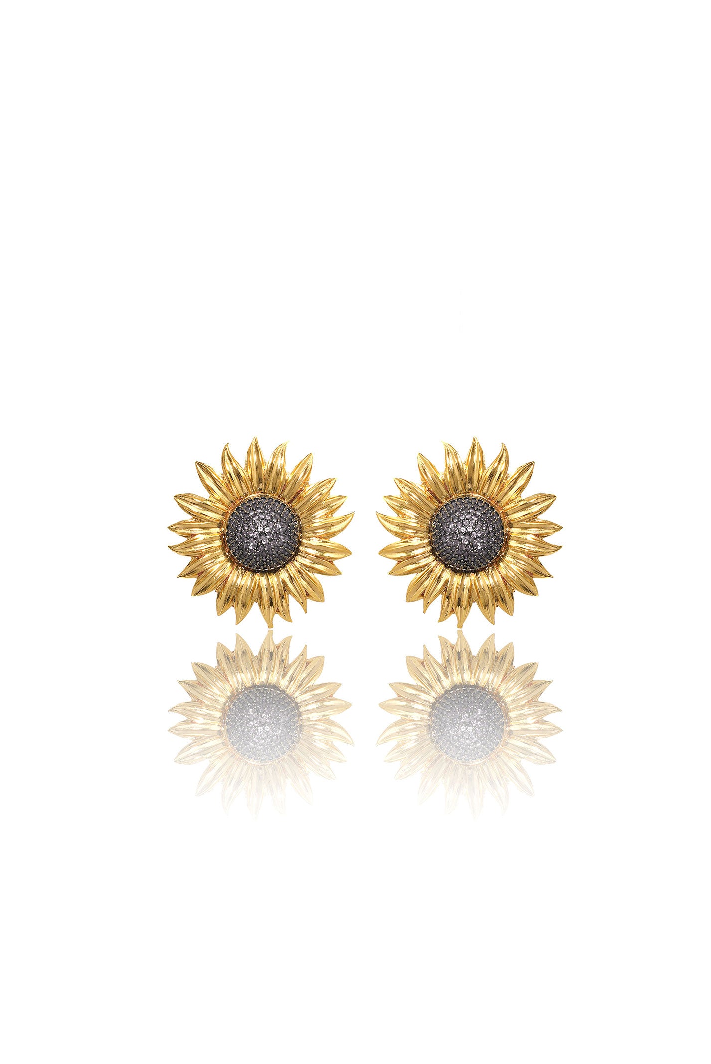 SUNFLOWER BLACK EARRINGS